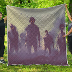 Halloween Zombie Crowd Print Quilt