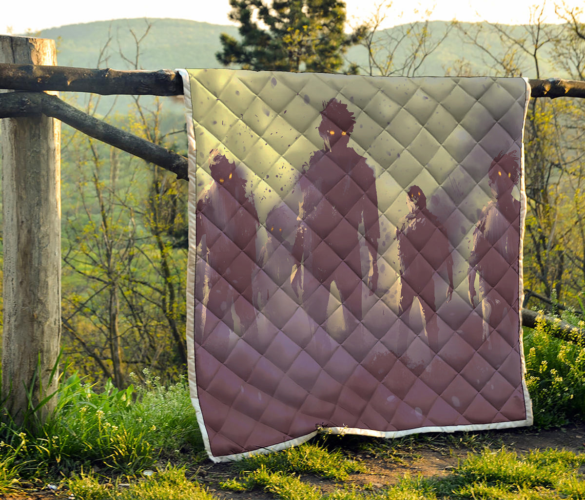Halloween Zombie Crowd Print Quilt