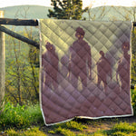 Halloween Zombie Crowd Print Quilt