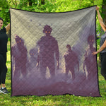 Halloween Zombie Crowd Print Quilt