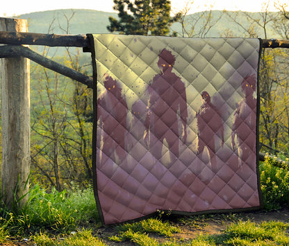Halloween Zombie Crowd Print Quilt