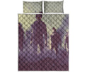 Halloween Zombie Crowd Print Quilt Bed Set