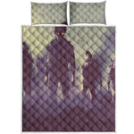 Halloween Zombie Crowd Print Quilt Bed Set
