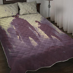 Halloween Zombie Crowd Print Quilt Bed Set