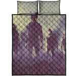 Halloween Zombie Crowd Print Quilt Bed Set