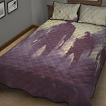 Halloween Zombie Crowd Print Quilt Bed Set