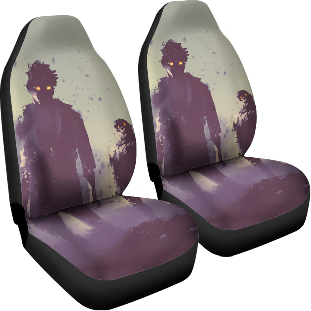 Halloween Zombie Crowd Print Universal Fit Car Seat Covers