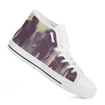 Halloween Zombie Crowd Print White High Top Shoes