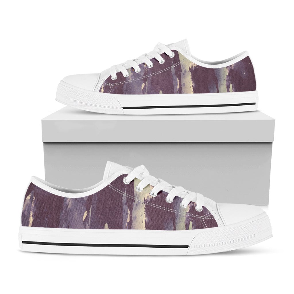 Halloween Zombie Crowd Print White Low Top Shoes