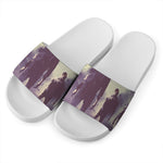 Halloween Zombie Crowd Print White Slide Sandals