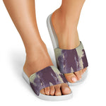 Halloween Zombie Crowd Print White Slide Sandals