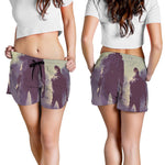 Halloween Zombie Crowd Print Women's Shorts