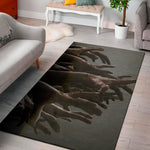 Halloween Zombie Hands Print Area Rug