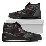 Halloween Zombie Hands Print Black High Top Shoes
