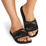 Halloween Zombie Hands Print Black Slide Sandals