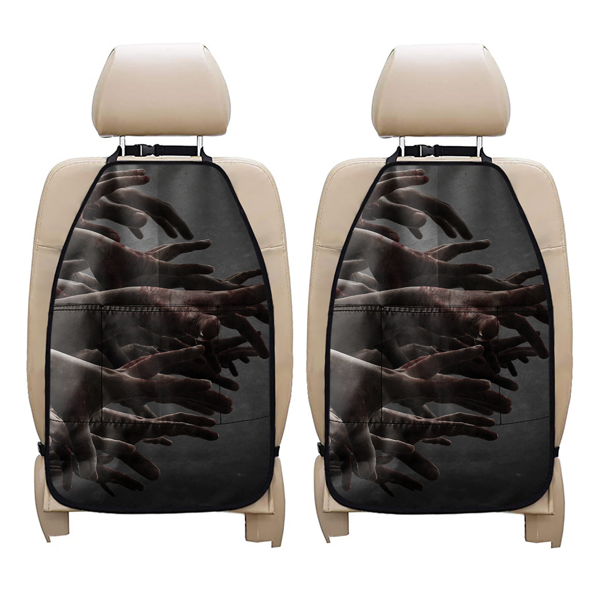 Halloween Zombie Hands Print Car Seat Organizers