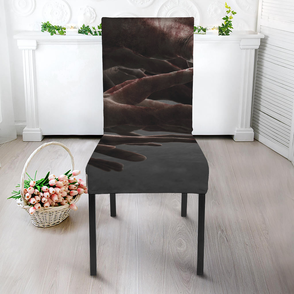 Halloween Zombie Hands Print Dining Chair Slipcover