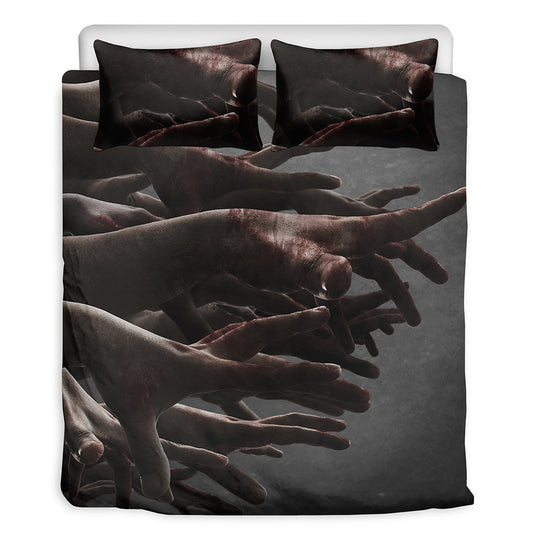 Halloween Zombie Hands Print Duvet Cover Bedding Set