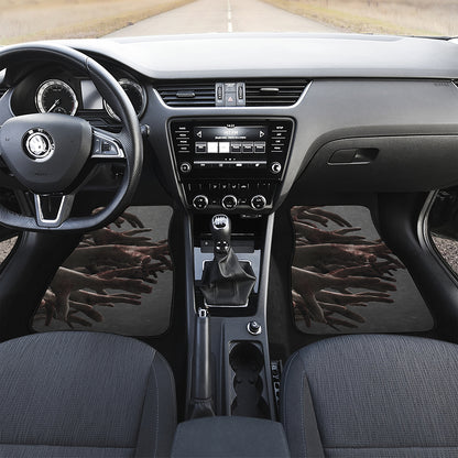 Halloween Zombie Hands Print Front and Back Car Floor Mats