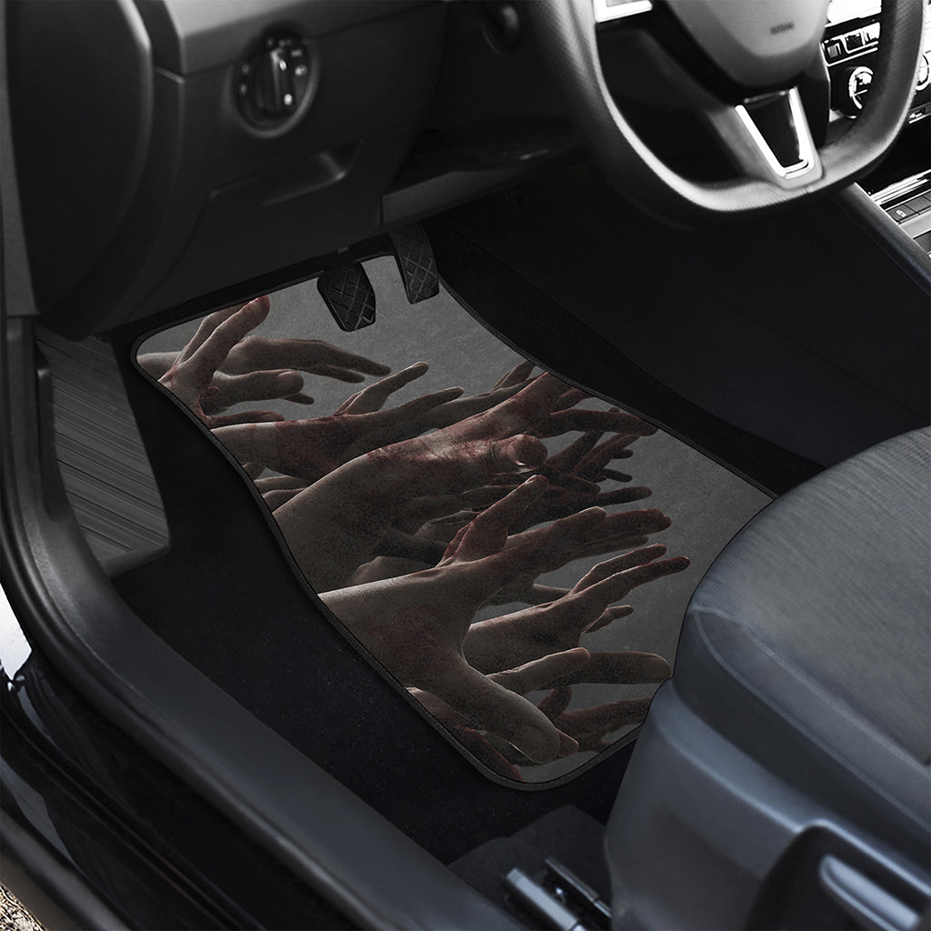 Halloween Zombie Hands Print Front and Back Car Floor Mats