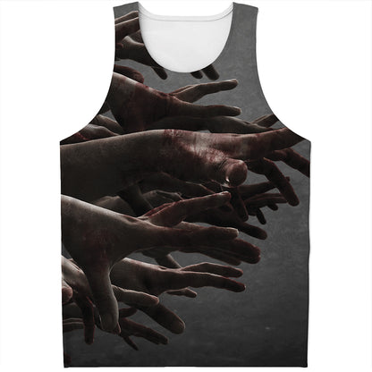 Halloween Zombie Hands Print Men's Tank Top