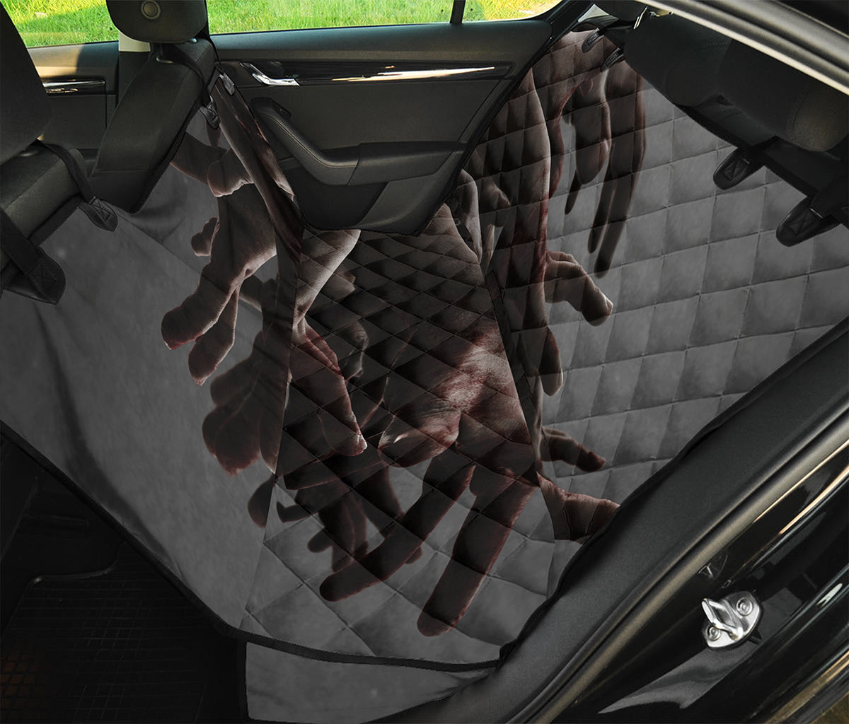 Halloween Zombie Hands Print Pet Car Back Seat Cover