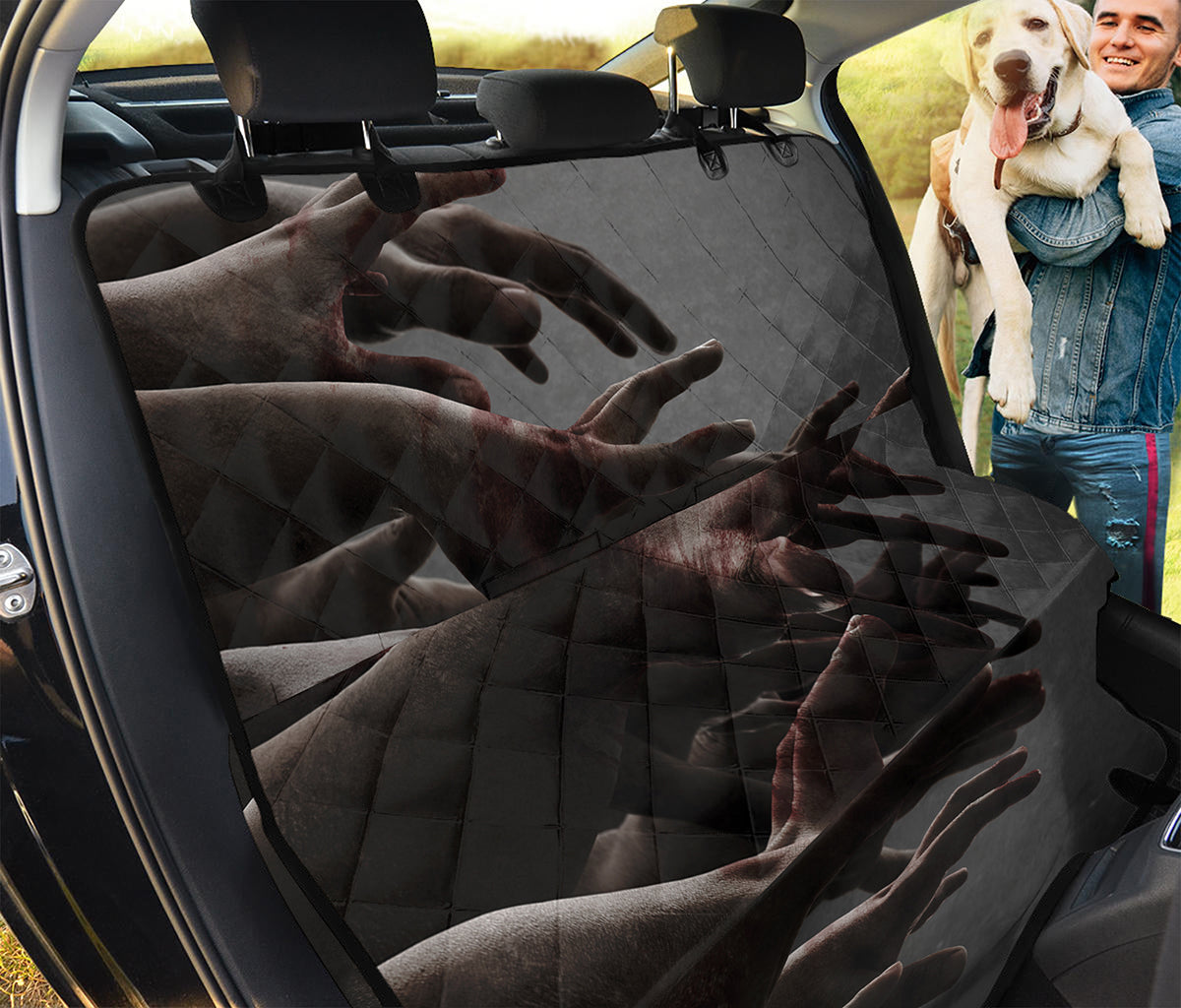 Halloween Zombie Hands Print Pet Car Back Seat Cover