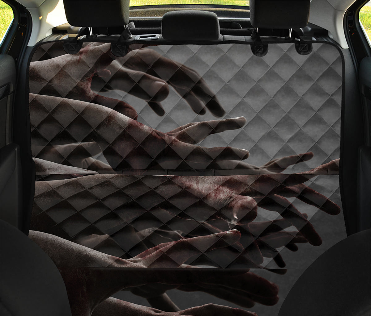 Halloween Zombie Hands Print Pet Car Back Seat Cover