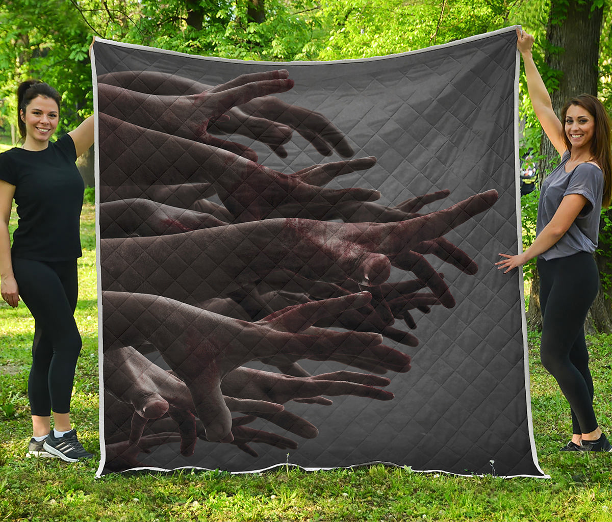 Halloween Zombie Hands Print Quilt