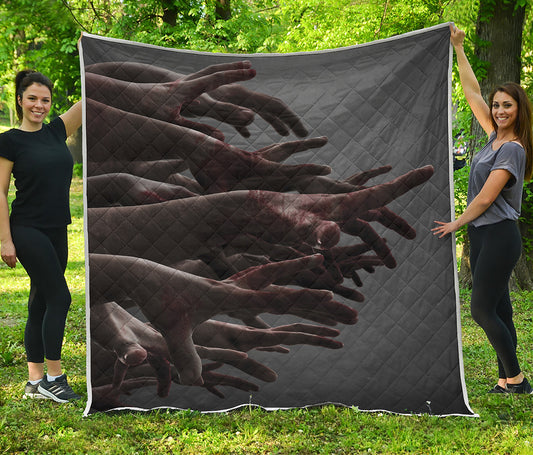 Halloween Zombie Hands Print Quilt