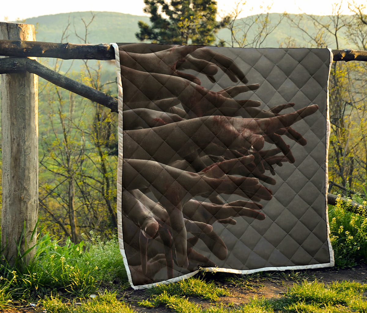 Halloween Zombie Hands Print Quilt