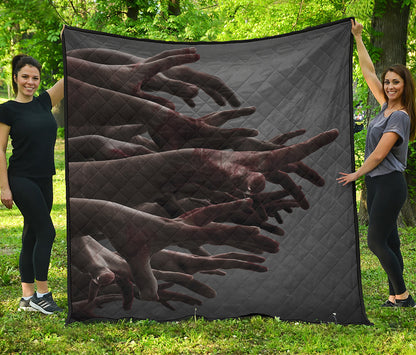 Halloween Zombie Hands Print Quilt