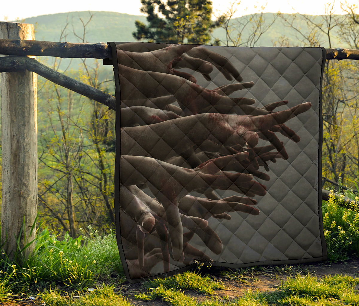 Halloween Zombie Hands Print Quilt