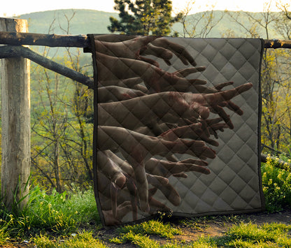 Halloween Zombie Hands Print Quilt