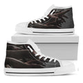 Halloween Zombie Hands Print White High Top Sneakers