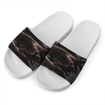 Halloween Zombie Hands Print White Slide Sandals