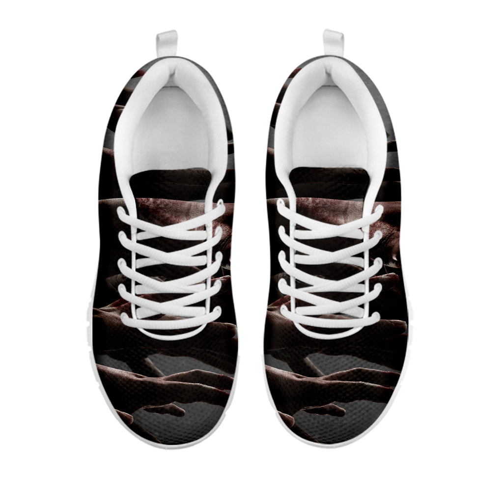 Halloween Zombie Hands Print White Sneakers