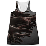 Halloween Zombie Hands Print Women's Racerback Tank Top