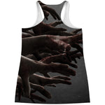 Halloween Zombie Hands Print Women's Racerback Tank Top