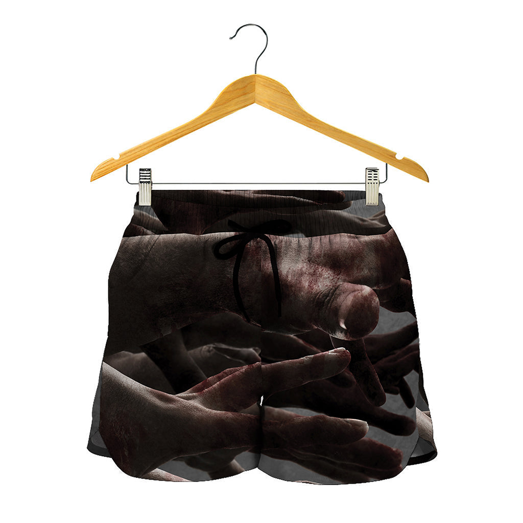 Halloween Zombie Hands Print Women's Shorts