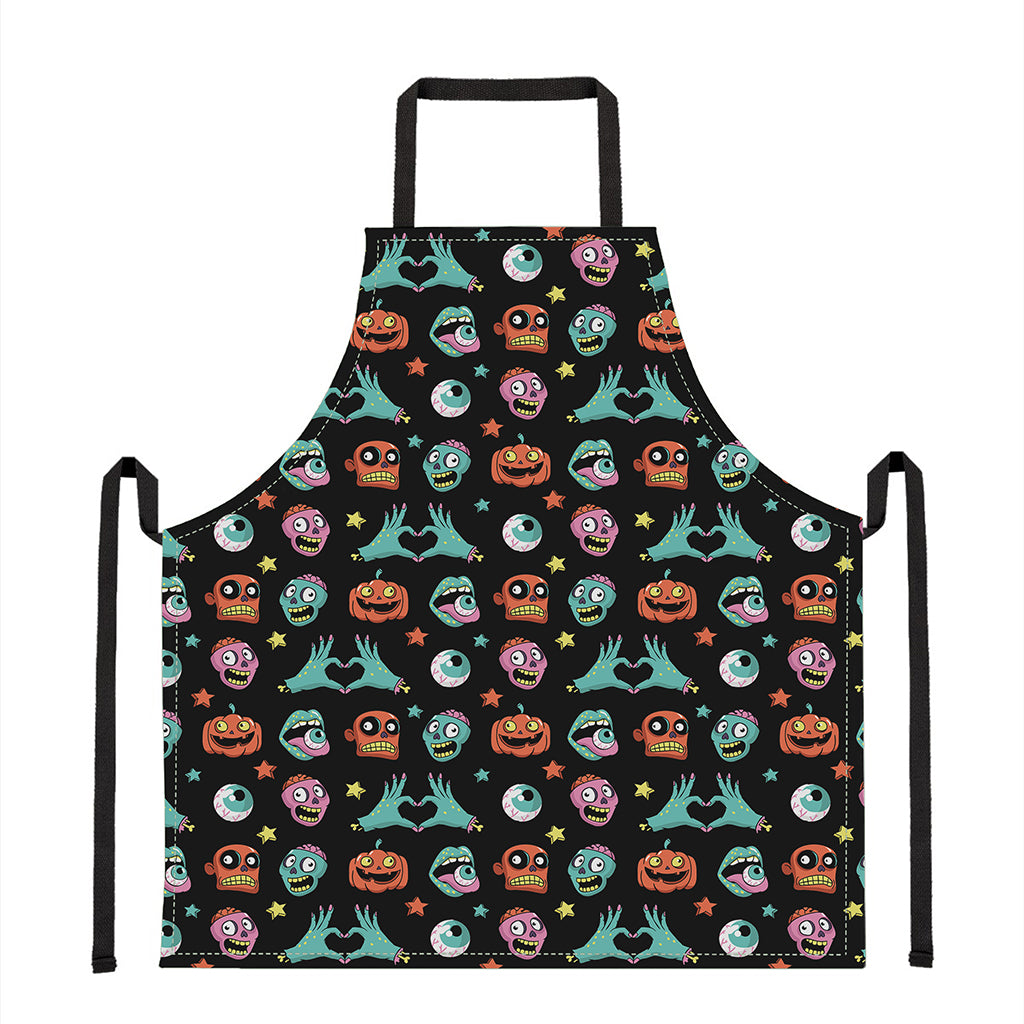 Halloween Zombie Pattern Print Apron