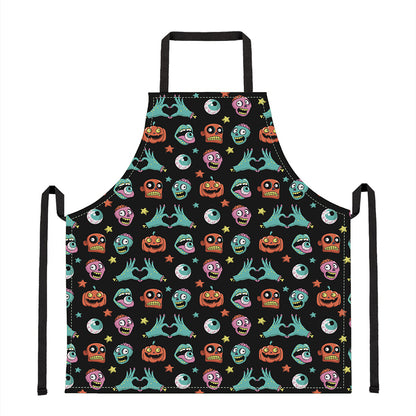 Halloween Zombie Pattern Print Apron