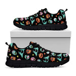 Halloween Zombie Pattern Print Black Sneakers