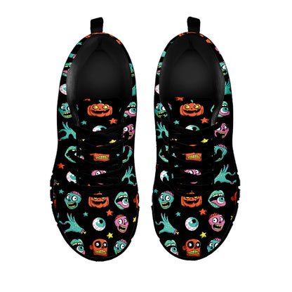 Halloween Zombie Pattern Print Black Sneakers