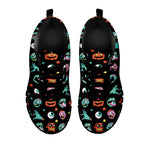 Halloween Zombie Pattern Print Black Sneakers