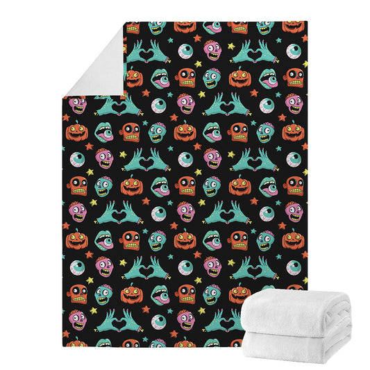 Halloween Zombie Pattern Print Blanket