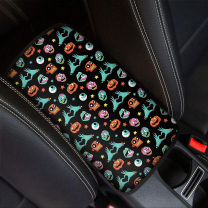 Halloween Zombie Pattern Print Car Center Console Cover