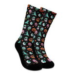 Halloween Zombie Pattern Print Crew Socks