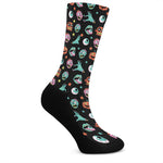 Halloween Zombie Pattern Print Crew Socks