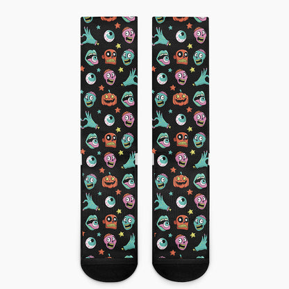 Halloween Zombie Pattern Print Crew Socks
